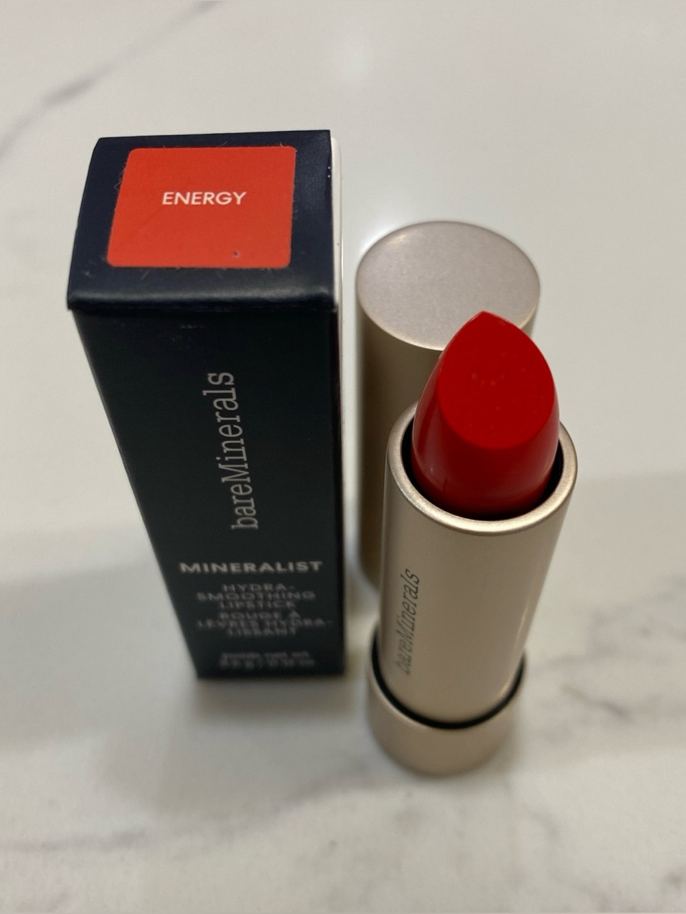 bareMinerals Mineralist Hydra-Smoothing Lipstick - Energy (Red) NIB